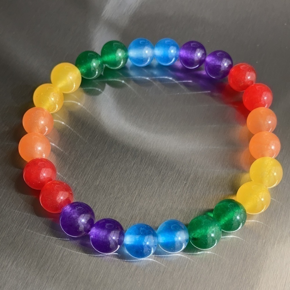 Pride Stretch Beaded Bracelet in Jade - Picture 3 of 14